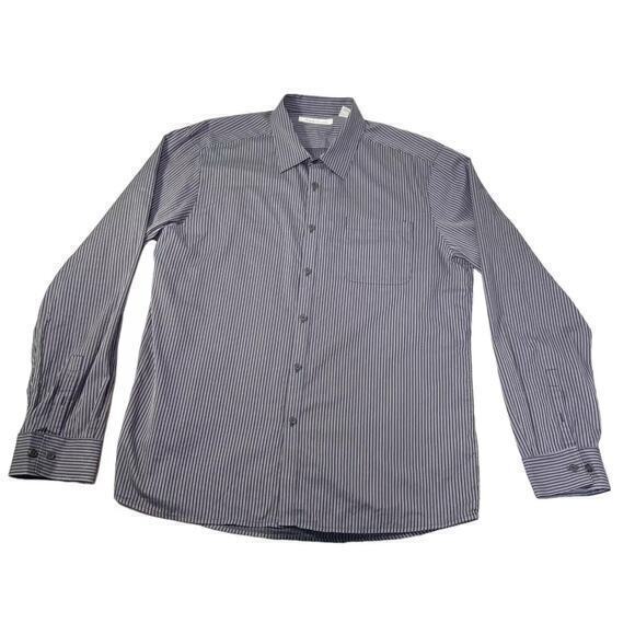 Kenneth Cole New York Men’s Black Striped Button Up Shirt Long Sleeve Size XL - Picture 7 of 11